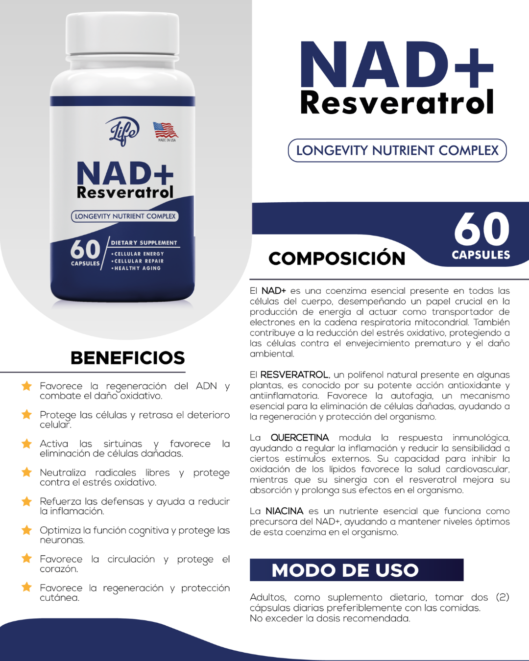 NAD+ Resveratrol – Complejo Nutricional para la Longevidad