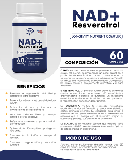 NAD+ Resveratrol – Complejo Nutricional para la Longevidad