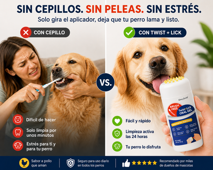 Twist + Lick | Gel Dental para Perros Sin Cepillo
